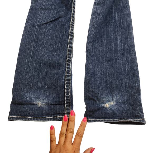 True Religion Jeans Womens 27x31 Medium Wash Embroidered Flap Pocket Low Rise - Picture 6 of 11